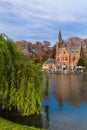 Minnewater castle in Brugge Belgium