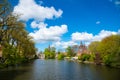 Minnewater castle at the Lake of Love in Bruges, Belgium Royalty Free Stock Photo