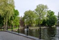 Minnewater lake in begijnhof of Bruges Royalty Free Stock Photo