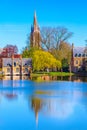 Minnewater lake, Bruges, Belgium Royalty Free Stock Photo