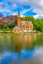 Minnewater Love Lake picturesque castle Bruges Belgium Royalty Free Stock Photo