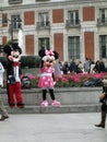 Minnie and Mickey Mouse greeting people in La Puerta del Sol Madrid Spain Royalty Free Stock Photo