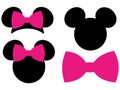 Minnie Mouse Mickey Mouse Head Bow EPS vector clipart cutting files Royalty Free Stock Photo