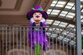 Minnie Mouse waving from the balcony at Walt Disney World Railroad in Halloween season at Magic Kingdom 1 Royalty Free Stock Photo