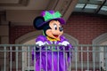 Minnie Mouse waving from the balcony at Walt Disney World Railroad in Halloween season at Magic Kingdom 12 Royalty Free Stock Photo