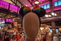 Minnies ears  with gay friendly colors in Disney Springs at Lake Buena Vista . 2 Royalty Free Stock Photo