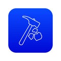 Minning hand hammer icon blue vector