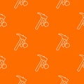 Minning hand hammer pattern vector orange