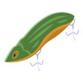 Minnow fishing lure icon, isometric style