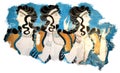 Minoan ladies mural wall painting fresco ancient Knossos Greece, isolated, rough plaster edges Royalty Free Stock Photo