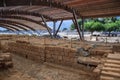 Minoan palace in Malia, Crete. The central hall with its plaster walls was reached via a large staircase with many steps which