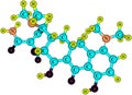 Minocycline molecule on white