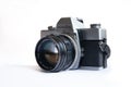 Minolta SR-T 101 with MC Rokkor-PF 1:1.4 f=58mm vintage 35mm analog film camera Royalty Free Stock Photo