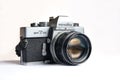 Minolta SR-T 101 with MC Rokkor-PF 1:1.4 f=58mm vintage 35mm analog film camera Royalty Free Stock Photo