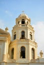 Minor Basilica of the Black Nazarene or also known as Quiapo church bell tower facade in Manila, Philippines