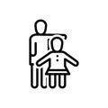 Black line icon for Minor, small and baby Royalty Free Stock Photo