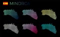 Minorca dotted map set. Royalty Free Stock Photo