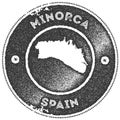 Minorca map vintage stamp.