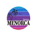 Minorca vintage t-shirt logo design dadge. Retro style handmade island label, badge or element for travel souvenirs