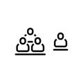 Black line icon for Minority, opposition and group