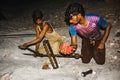 Minors working inside Warcha salt mine