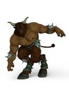Minotaur with dark Face, 3D Illustration Royalty Free Stock Photo