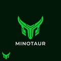 Minotaur bull initial M monogram logo design inspiration