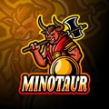 Minotaur esport logo mascot design