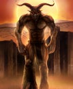 Minotaur greek myhology monster artwork.