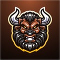 Minotaur head esport logo design