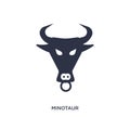 minotaur icon on white background. Simple element illustration from greece concept