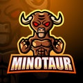 Minotaur mascot esport logo design