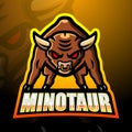 Minotaur mascot esport logo design