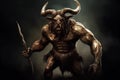 Minotaur monster demon. Generate Ai