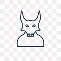 Minotaur vector icon isolated on transparent background, linear