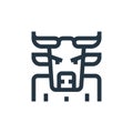 minotaur vector icon isolated on white background. Outline, thin line minotaur icon for website design and mobile, app development