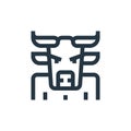 minotaur vector icon isolated on white background. Outline, thin line minotaur icon for website design and mobile, app development