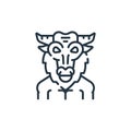 minotaur vector icon isolated on white background. Outline, thin line minotaur icon for website design and mobile, app development