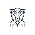 minotaur vector icon isolated on white background. Outline, thin line minotaur icon for website design and mobile, app development