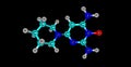 Minoxidil molecular structure isolated on black