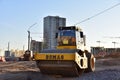 BOMAG Vibration single-cylinder road roller for leveling soil, gravel in the construction of roads