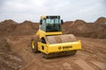 BOMAG Vibration single-cylinder road roller for leveling soil, gravel in the construction of roads