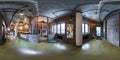 MINSK, BELARUS - APRIL,2017: full seamless spherical Panorama 360 degrees in interior locker room and reception in office with