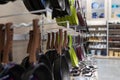 MINSK, BELARUS - April 01, 2020: a large selection of kitchen utensils on store shelves Royalty Free Stock Photo