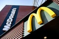 Minsk, Belarus - April 6, 2019: McDonald`s logo. McDonald`s is the world`s largest chain of hamburger fast food restaurants