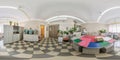 MINSK, BELARUS - APRIL, 2022: 360 panorama view in modern medical laboratory, equipment for analysis. Full 360 by 180 degrees