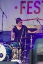 Drummer and Percussionist Oli Rubow of World Renowned Jazz Ensemble De-Phazz Performing at A-Fest