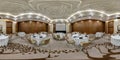 MINSK, BELARUS - AUGUST, 2017: full panorama 360 angle view seamless inside interior of large banquet hall in modern hotel in