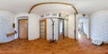 MINSK, BELARUS - AUGUST, 2018: full seamless spherical hdri panorama 360 degrees angle view in interior of hallway in modern
