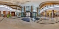 MINSK, BELARUS - AUGUST , 2017: Full spherical 360 degrees angle view seamless panorama in guestroom hall reception of modern Royalty Free Stock Photo